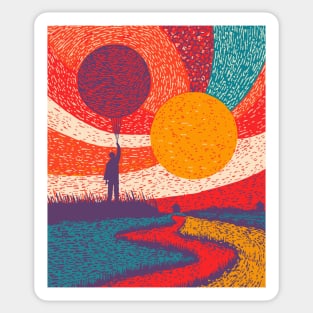 Surreal Universe - The Cosmic Balloonist Sticker